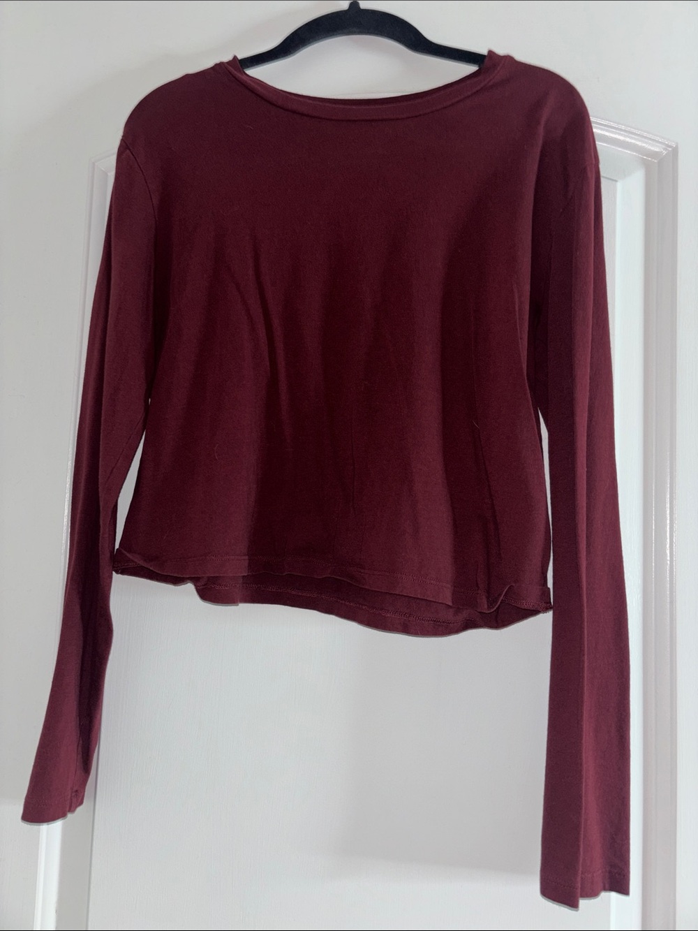 wild fable Long Sleeve Crewneck Top in Burgundy